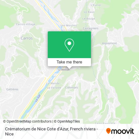Crématorium de Nice Cote d'Azur map