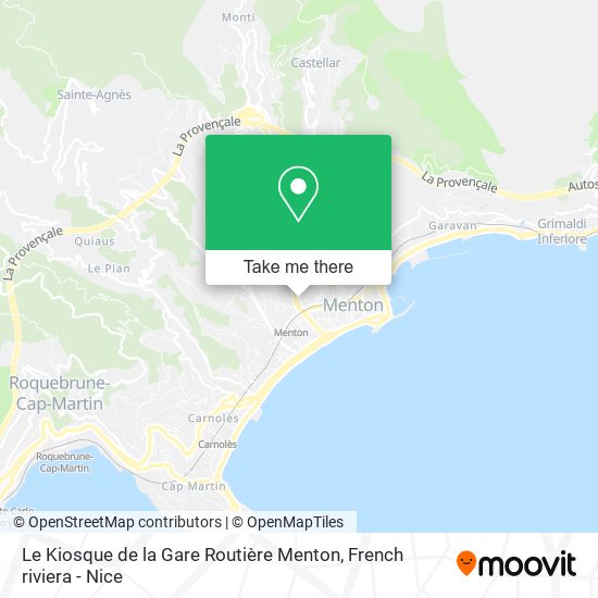 Mapa Le Kiosque de la Gare Routière Menton