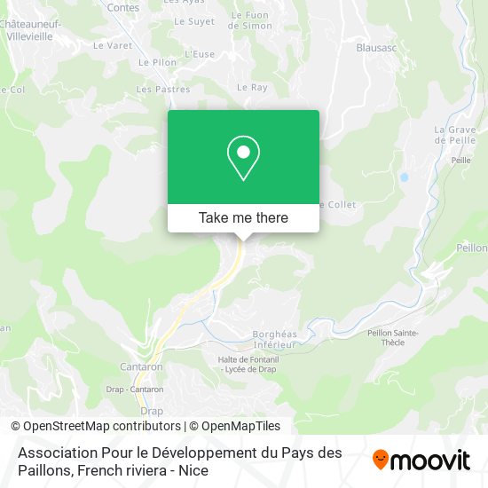 Mapa Association Pour le Développement du Pays des Paillons