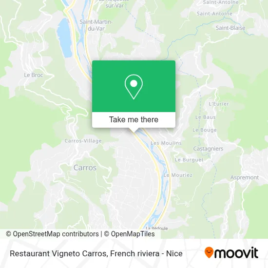 Restaurant Vigneto Carros map