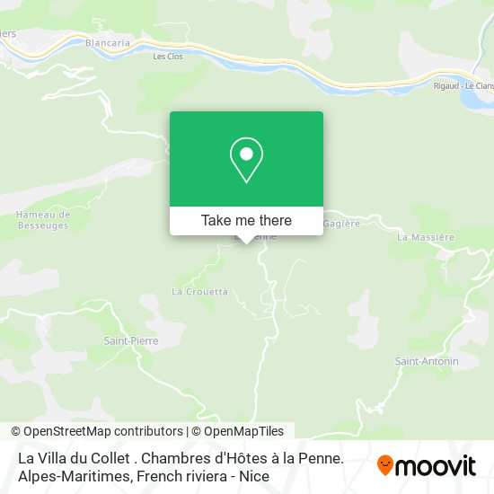 La Villa du Collet . Chambres d'Hôtes à la Penne. Alpes-Maritimes map