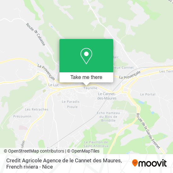 Credit Agricole Agence de le Cannet des Maures map