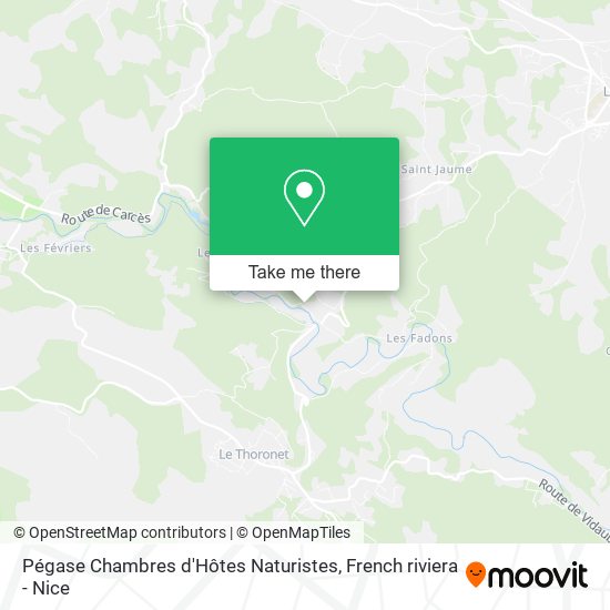 Pégase Chambres d'Hôtes Naturistes map