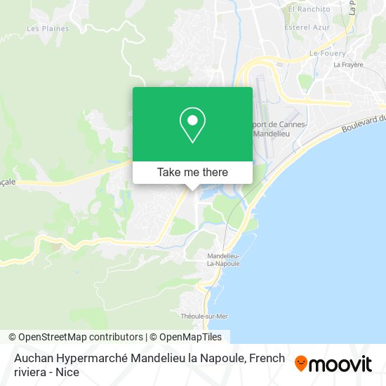 Mapa Auchan Hypermarché Mandelieu la Napoule