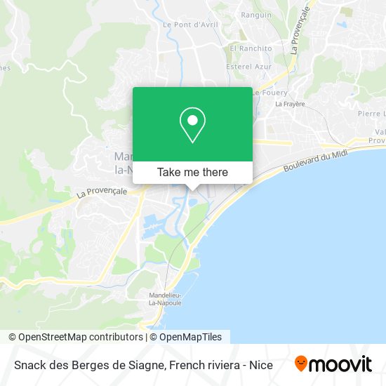 Snack des Berges de Siagne map