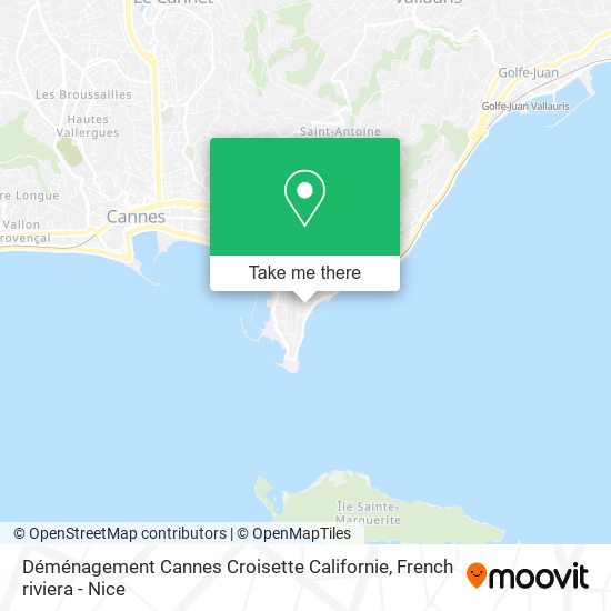 Déménagement Cannes Croisette Californie map