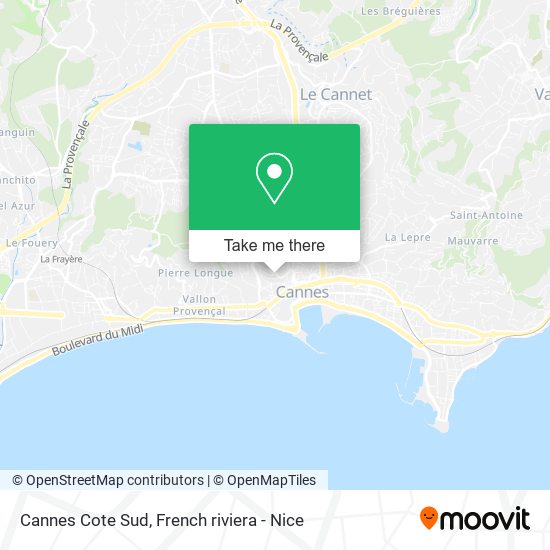 Cannes Cote Sud map