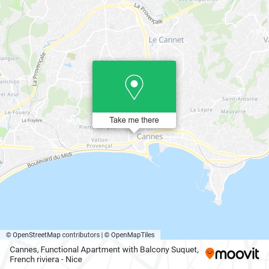 Cannes, Functional Apartment with Balcony Suquet map