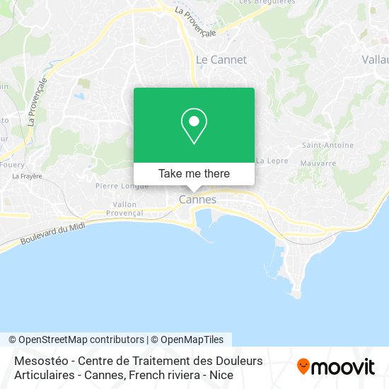 Mesostéo - Centre de Traitement des Douleurs Articulaires - Cannes map