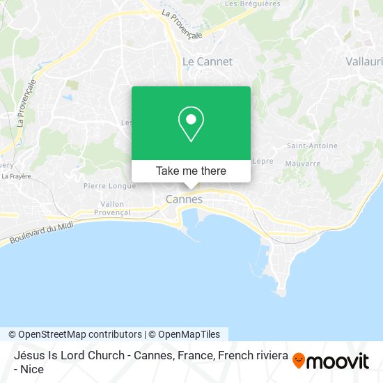 Jésus Is Lord Church - Cannes, France map