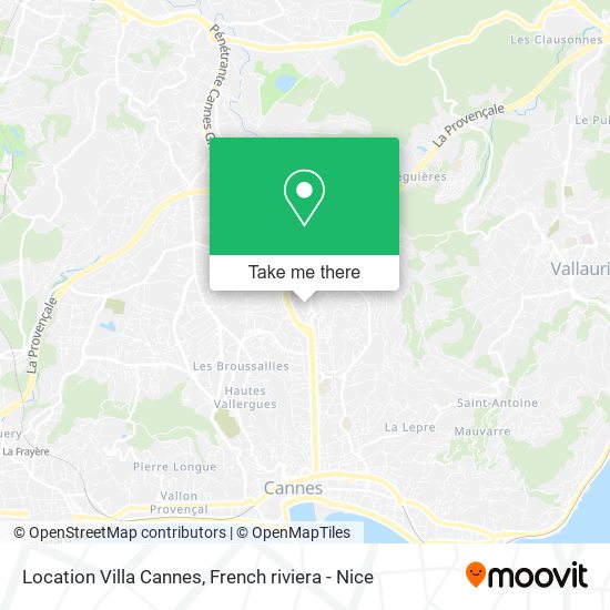 Location Villa Cannes map