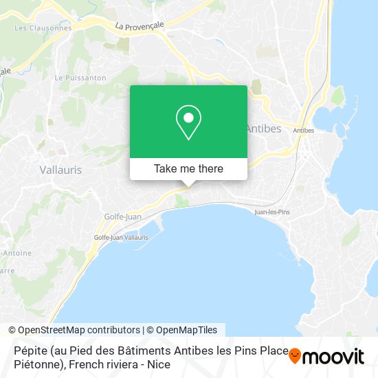 Pépite (au Pied des Bâtiments Antibes les Pins Place Piétonne) map