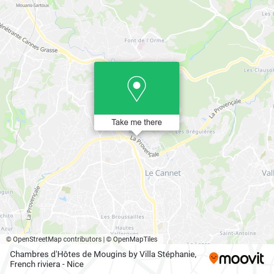 Chambres d'Hôtes de Mougins by Villa Stéphanie map