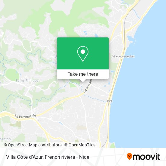 Villa Côte d'Azur map