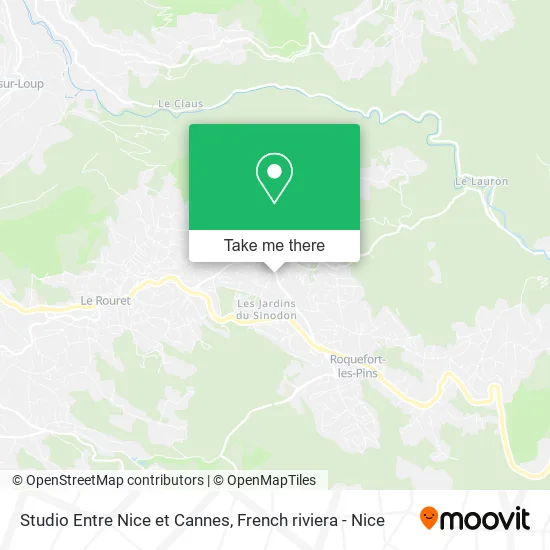 Studio Entre Nice et Cannes map