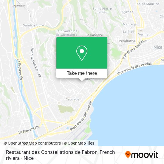 Mapa Restaurant des Constellations de Fabron