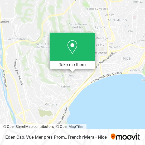 Éden Cap, Vue Mer près Prom. map