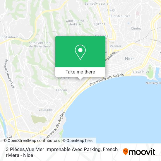3 Pièces,Vue Mer Imprenable Avec Parking map