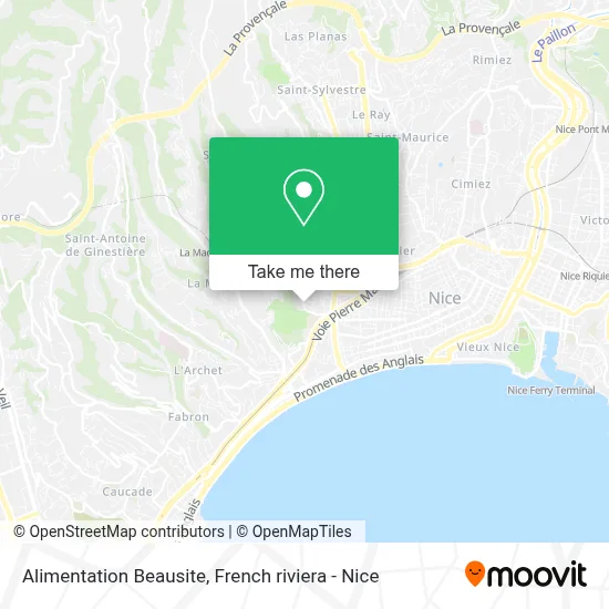 Alimentation Beausite map