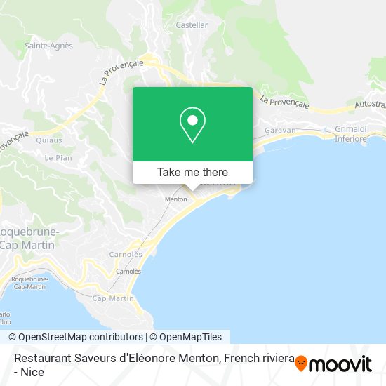 Restaurant Saveurs d'Eléonore Menton map