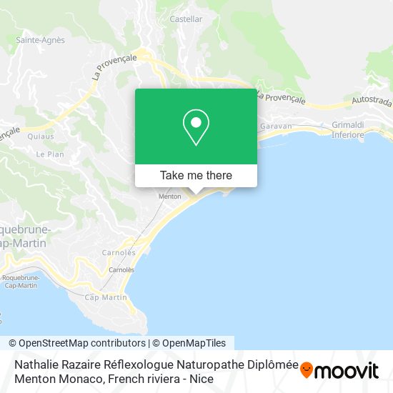 Nathalie Razaire Réflexologue Naturopathe Diplômée Menton Monaco map