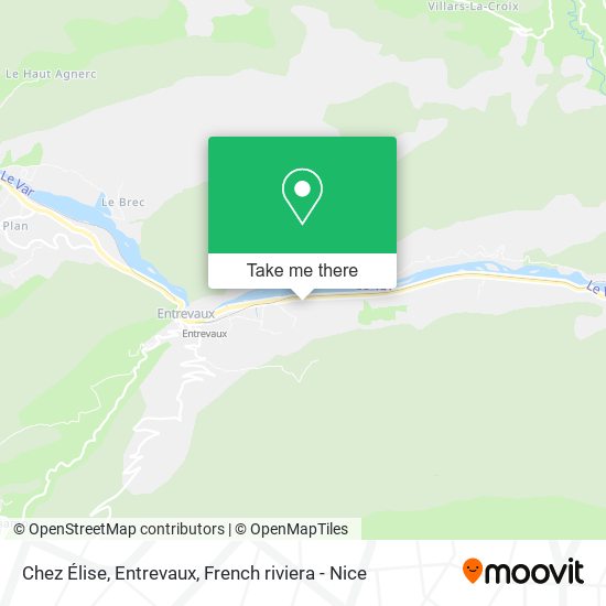 Chez Élise, Entrevaux map