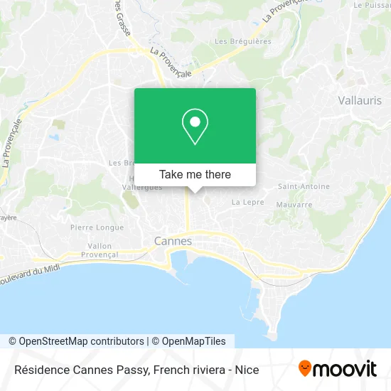 Résidence Cannes Passy map