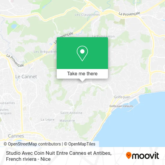 Studio Avec Coin Nuit Entre Cannes et Antibes map