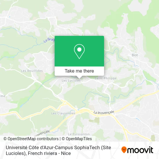 Université Côte d'Azur-Campus SophiaTech (Site Lucioles) map