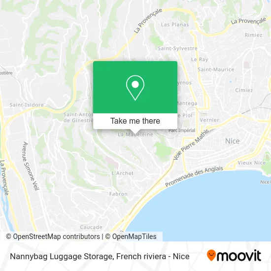 Nannybag Luggage Storage map