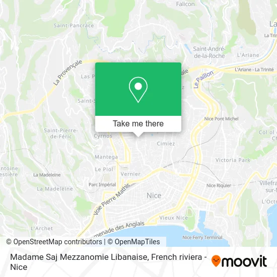 Madame Saj Mezzanomie Libanaise map