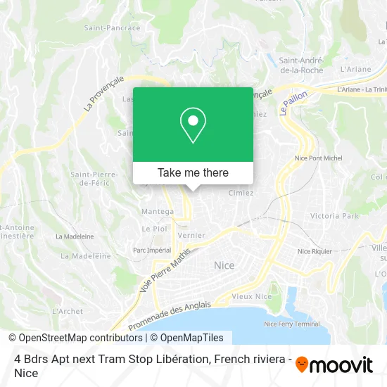 4 Bdrs Apt next Tram Stop Libération map