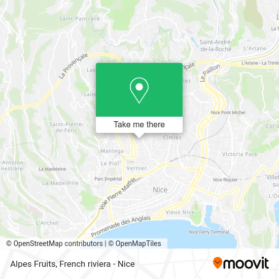 Alpes Fruits map