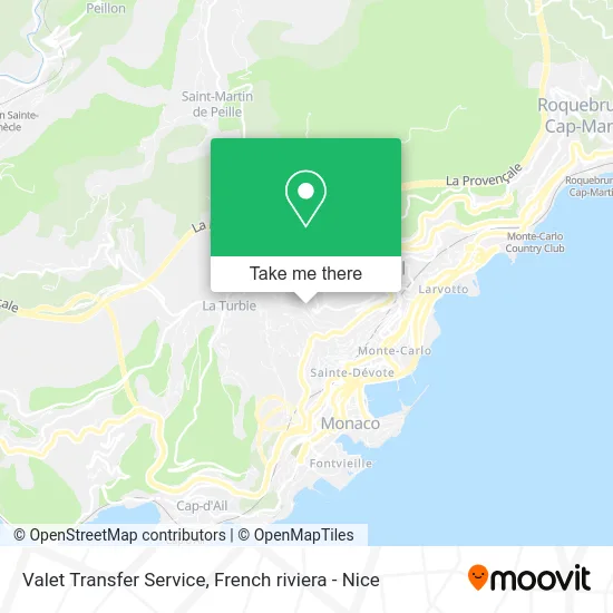 Valet Transfer Service map