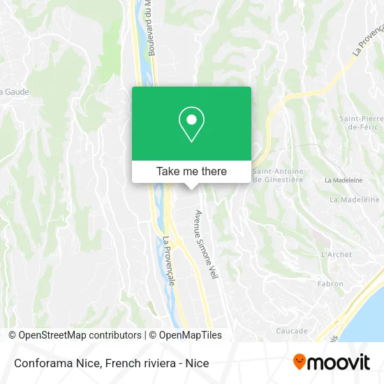 Conforama Nice map