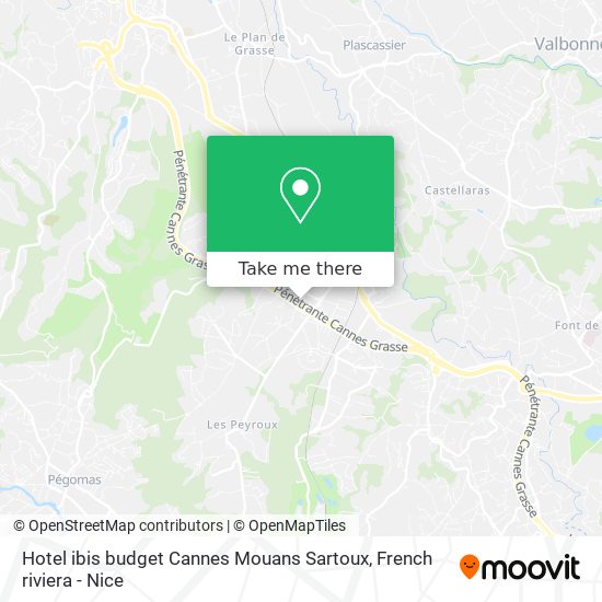 Hotel ibis budget Cannes Mouans Sartoux map