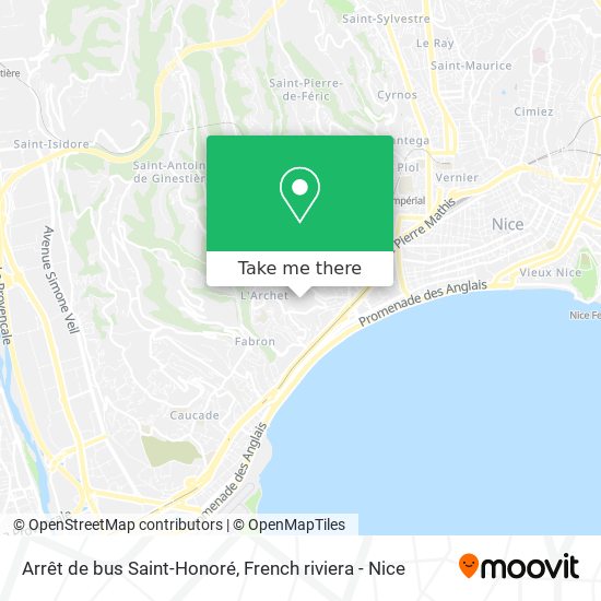 Mapa Arrêt de bus Saint-Honoré