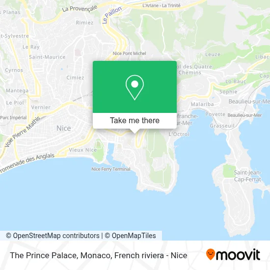 The Prince Palace, Monaco map