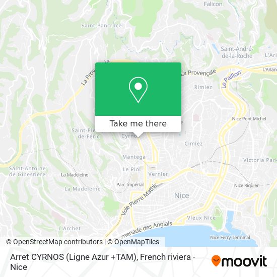 Arret CYRNOS (Ligne Azur +TAM) map