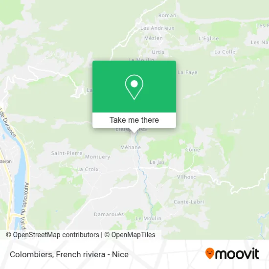 Colombiers map