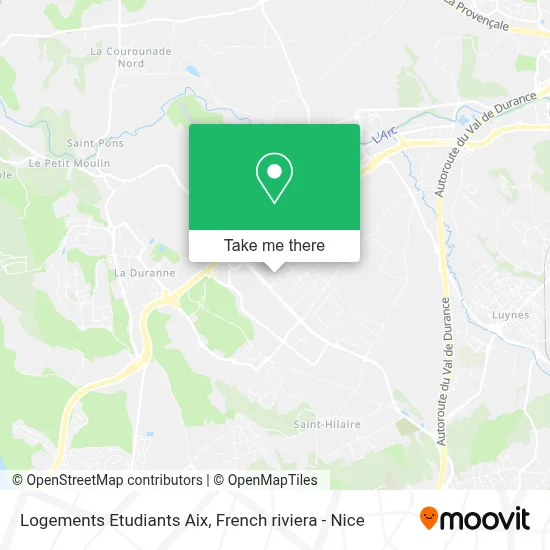 Logements Etudiants Aix map