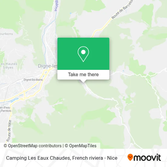 Camping Les Eaux Chaudes map