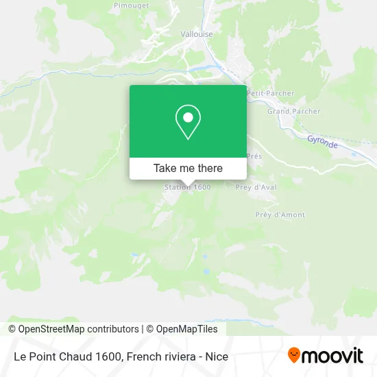 Le Point Chaud 1600 map
