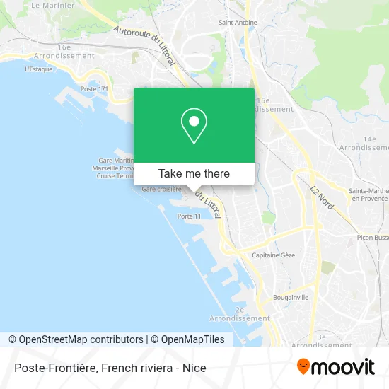 Poste-Frontière map