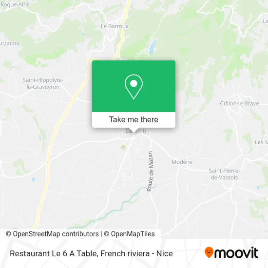 Restaurant Le 6 A Table map