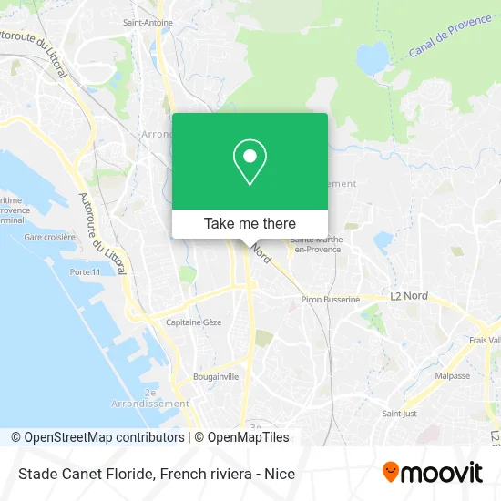 Stade Canet Floride map