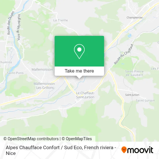 Alpes Chaufface Confort / Sud Eco map