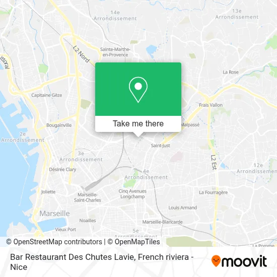 Bar Restaurant Des Chutes Lavie map