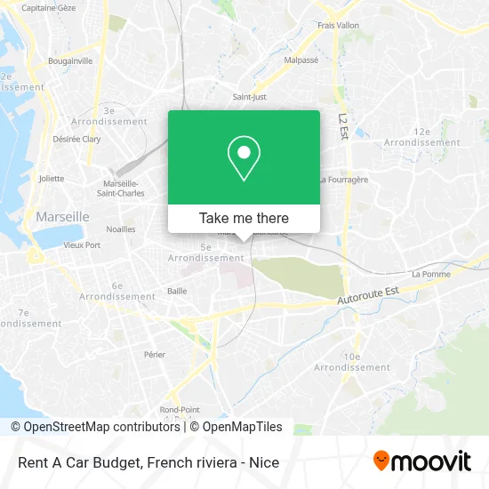 Rent A Car Budget map