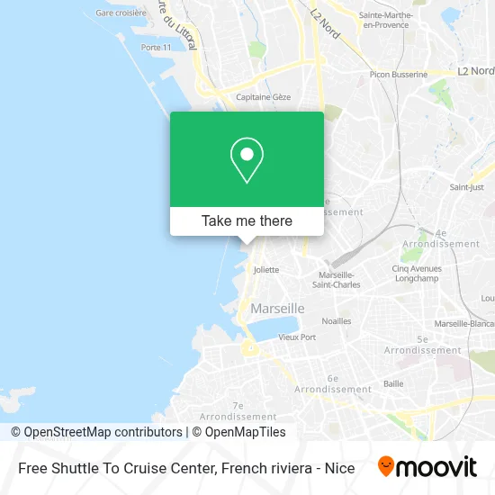 Free Shuttle To Cruise Center map